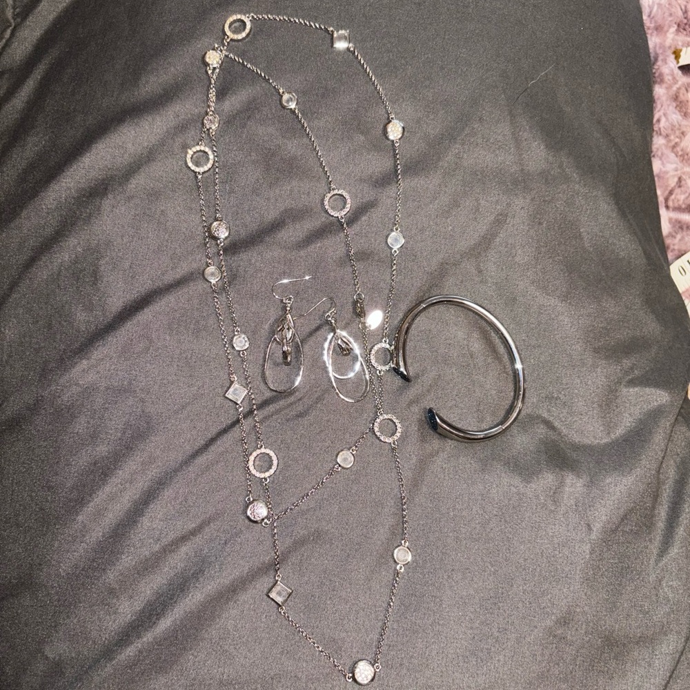 Lia Sophia lot necklace and earring with Calvin Klein bangle